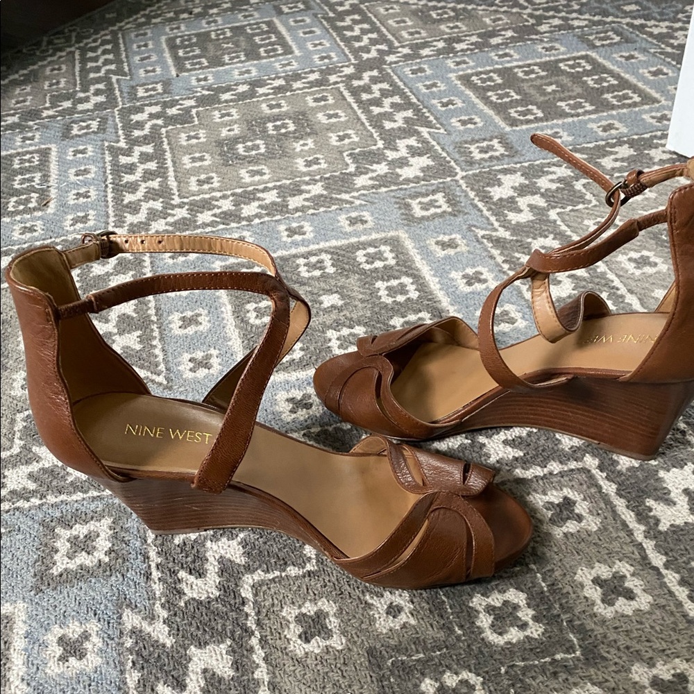 Nine West Tan wedge heels